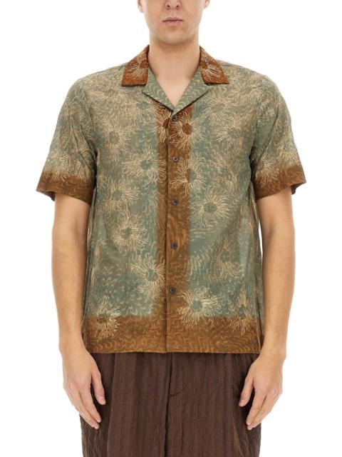 Dries Van Noten COTTON BOXY FIT SHIRT WITH PRINT AND EMBROIDERY