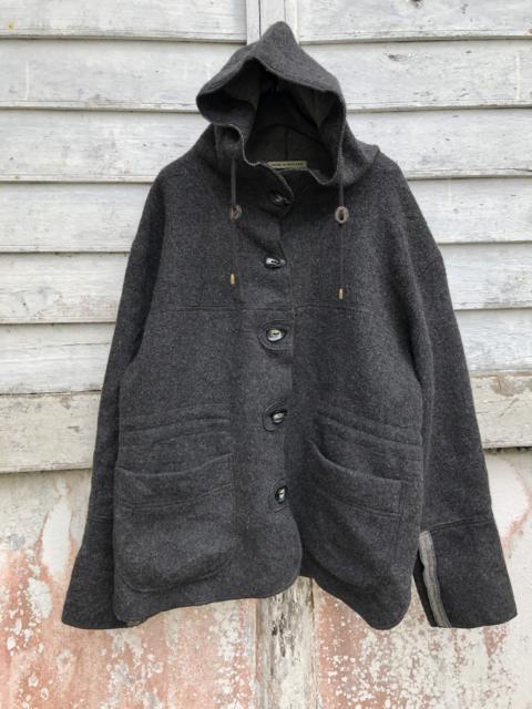 Other Designers Gloverall - Oversized Gloverall Wool Blanket Hooded ButtonJacket