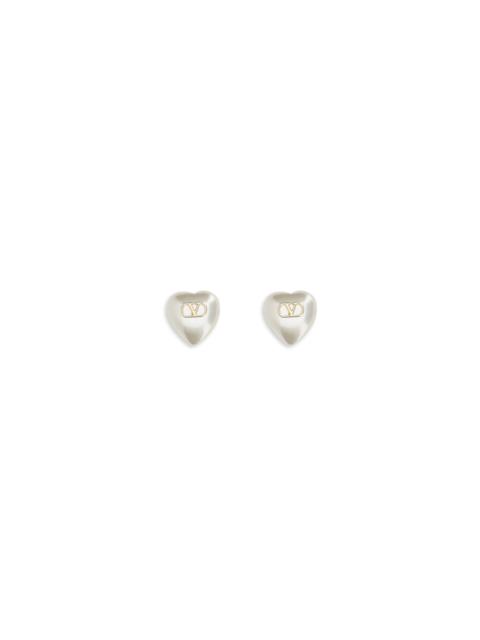 Valentino Valentino Garavani Vlogo Signature Pearl Earrings Gold/Cream