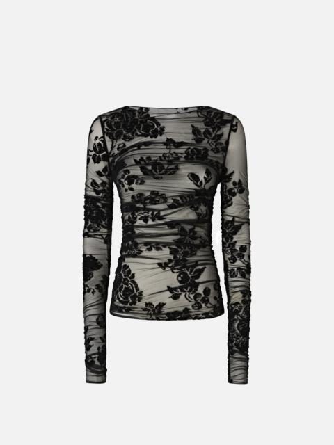 PINKO SHEER FLOCK-PRINT SWEATER