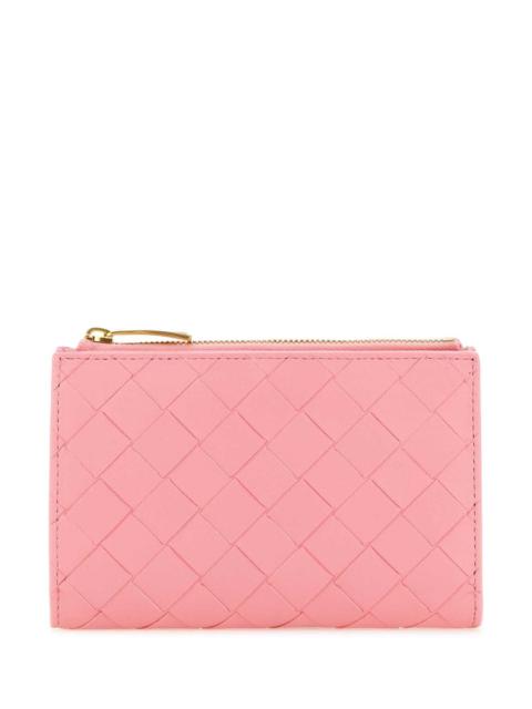Bottega Veneta Bottega Veneta Women Pink Nappa Leather Medium Intrecciato Wallet
