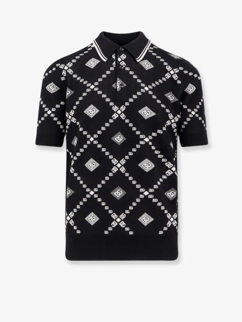 Dolce & Gabbana Dolce & Gabbana Men Wool And Silk Polo Shirt With Logo Monogram