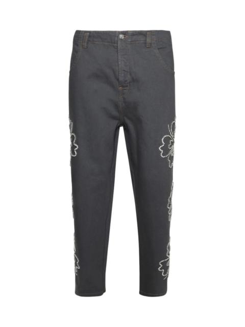 BLUEMARBLE HIBISCUS EMBROIDERED JEANS