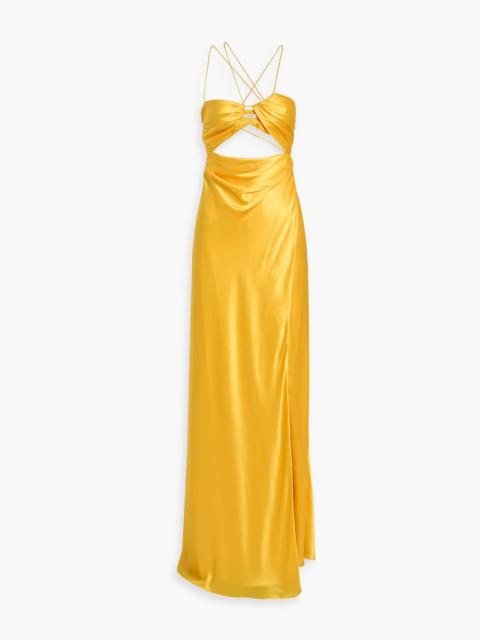 THE SEI Cutout silk-satin gown