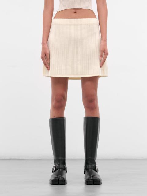 A. ROEGE HOVE Pia White Ribbed Mini Skirt