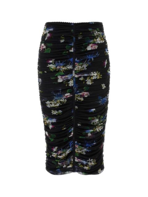 Blumarine Blumarine Women Printed Stretch Tulle Skirt