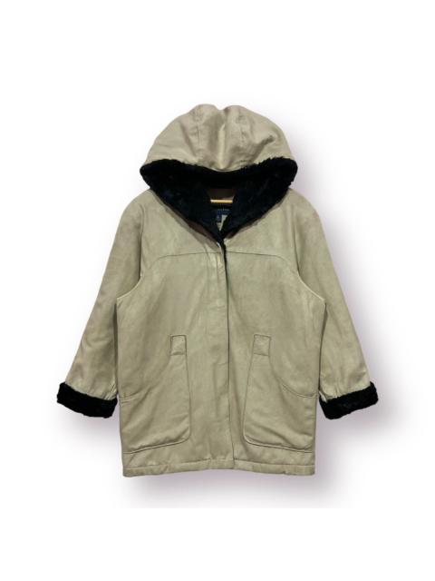 Other Designers 🔥 LONDON FOG FAKE LEATHER JACKET FLEECE LINED HOOD - M