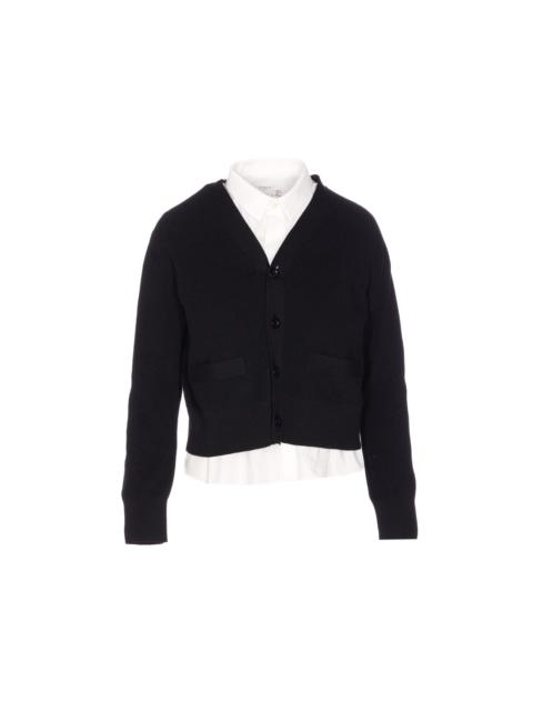 sacai Sacai Women Poplin X Cotton Cardigan