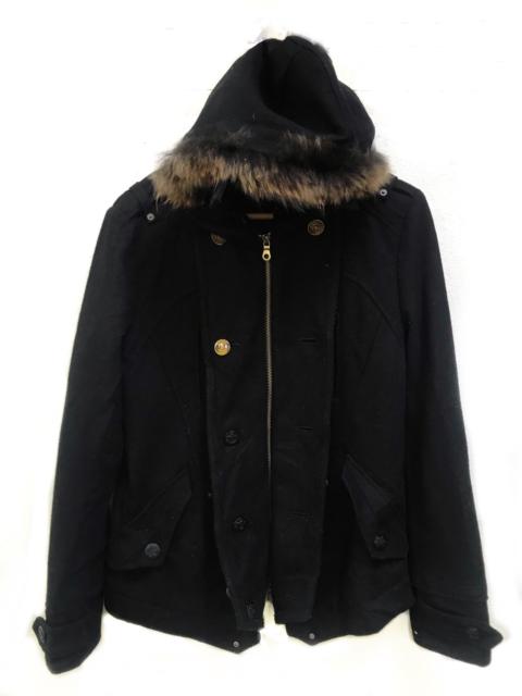Other Designers If Six Was Nine - PPFM Fox Fur Hooded Wool Double Breast Jacket