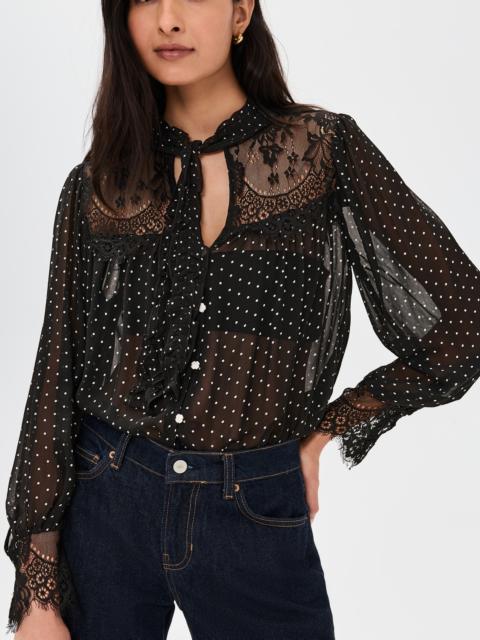 Sea Melody Polka-Dot Long Sleeve Top