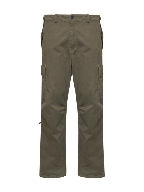 FENDI Fendi Men Grey-Green Cotton Drill Regular-Fit Utility Trousers