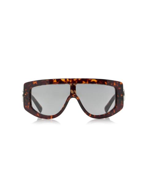GUCCI Mask-Frame Acetate Sunglasses brown