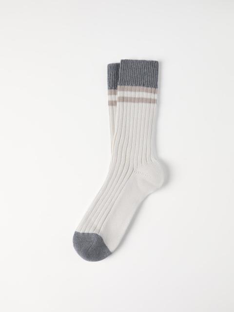 Brunello Cucinelli Cotton socks with stripes