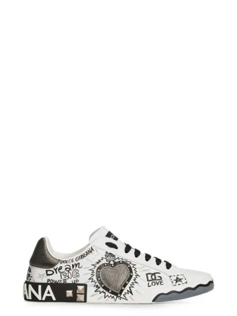 Dolce & Gabbana Dolce & Gabbana Men Portofino Low-Top Sneakers With Heart-Shaped Patch