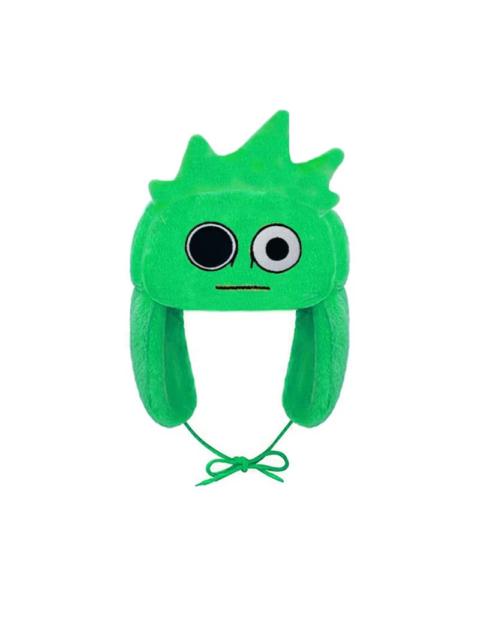 Other Designers Cartoon Anime Sprunki Green Faux Fur Ushanka Hat Cute Y2K Warm Earflap Trapper Hat