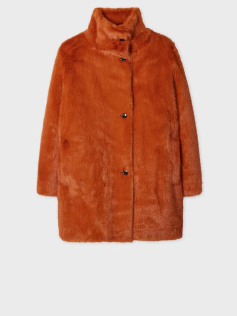 Paul Smith Women's Rust Orange Faux Fur Coat