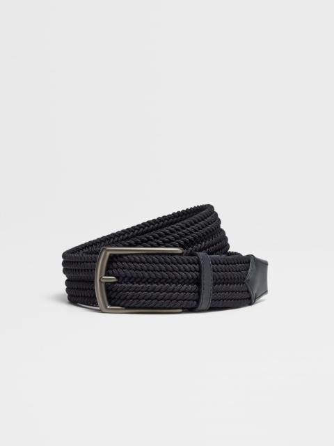 ZEGNA NAVY BLUE RAYON BELT