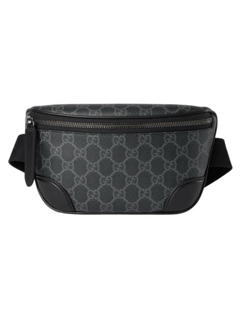GUCCI GUCCI GG Emblem Small $1450 Black Fabric Belt Bag New & Auth