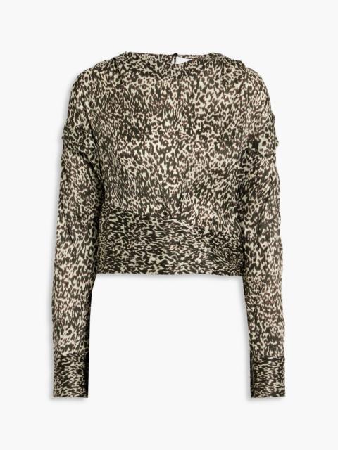 Other Designers Rusko ruffled leopard-print silk-crepon blouse