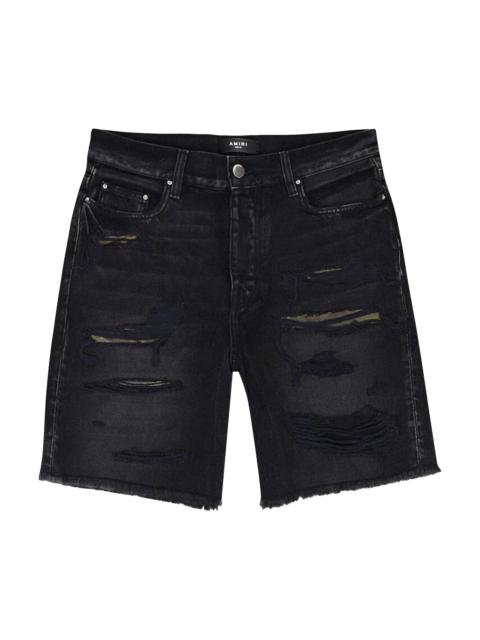 AMIRI Amiri Camo Patch Short Denim Shorts 'Aged Black'