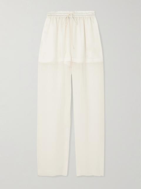 SHARON WAUCHOB Tuileries Satin-trimmed Silk-tulle Straight-leg Pants