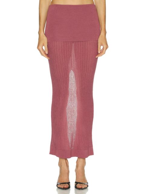 SKIMS Sheer Knit Fold Over Maxi Skirt