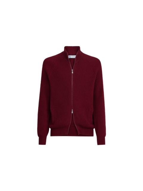 Brunello Cucinelli Brunello Cucinelli Malfilé cotton cardigan in Cherry at Nordstrom