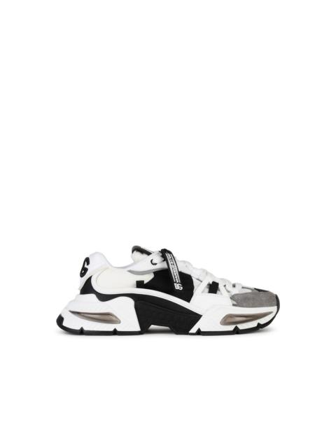 Dolce & Gabbana Dolce & Gabbana Airmaster Gray And Black Leather Blend Sneakers Men