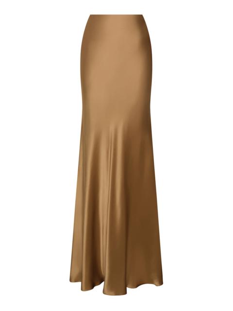 ANDRES OTALORA Sublimes Silk-Charmeuse Maxi Skirt gold
