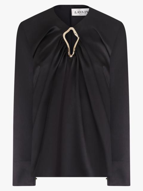 Lanvin DRAPED LONG SLEEVE TOP | BLACK