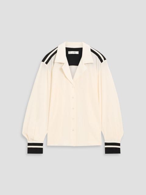 FRAME Striped silk crepe de chine shirt
