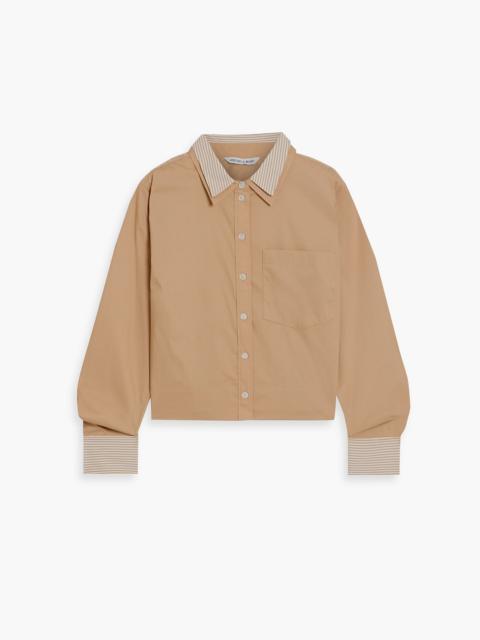 VERONICA BEARD Maia cropped layered cotton-blend poplin shirt