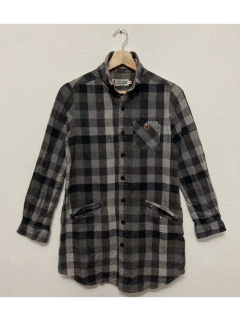 A BATHING APE® Bape Button Up Checker Flannel Shirt