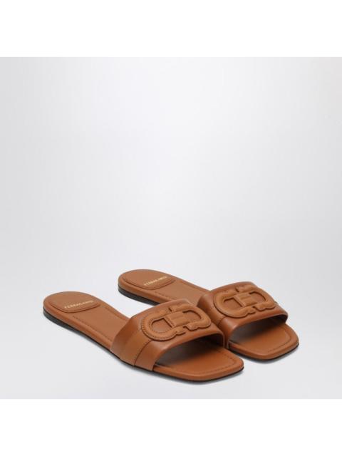 FERRAGAMO Ferragamo Gancini Slide In Cognac Leather Women