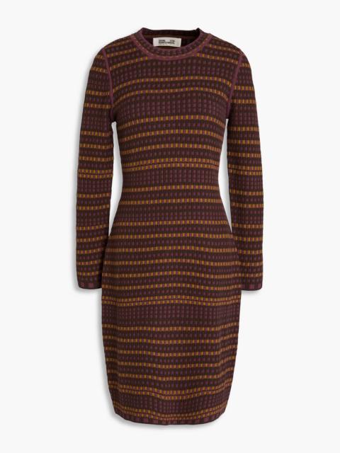 DIANE VON FURSTENBERG Harry checked jacquard-knit mini dress