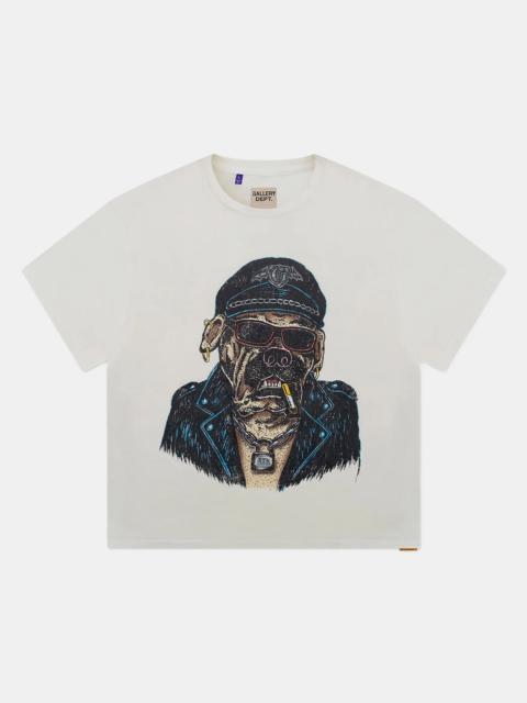 GALLERY DEPT. Light Archival White Oct Biker Dog Tee