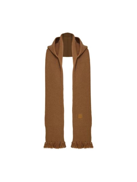 FERRAGAMO hooded fringe knitted scarf
