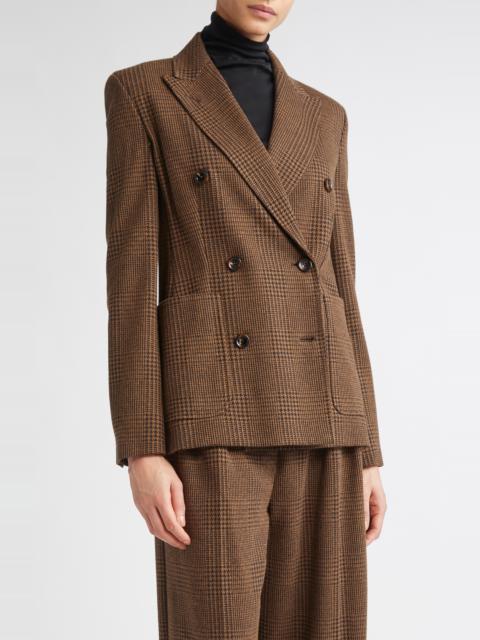 Max Mara Max Mara Zulma Houndstooth Check Double Breasted Jacket in Chocolate at Nordstrom