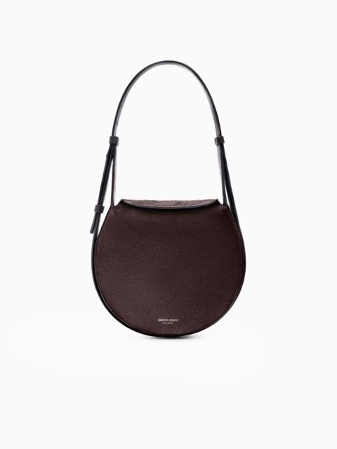 GIORGIO ARMANI LARGE SHOULDER BAG IN SUEDE AND PEBBLED CALFSKIN