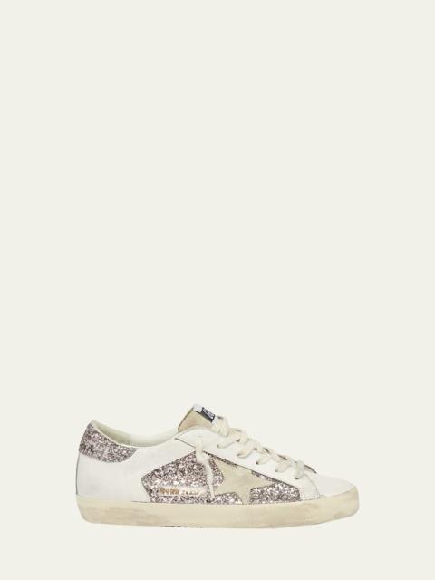 Golden Goose Superstar Leather Glitter Low-Top Sneakers