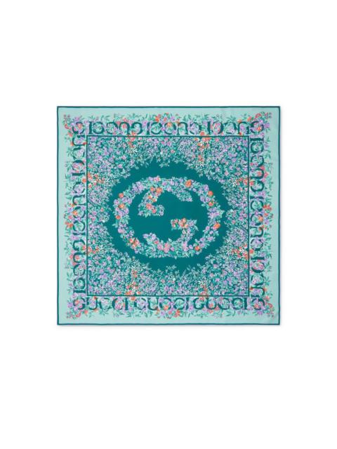 GUCCI GUCCI Blue Silk Scarf New & Authentic