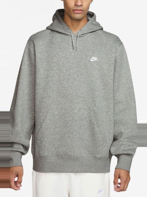 Nike Club Fleece Pullover Hoodie in Dark Grey Heather/Light Grey at Nordstrom