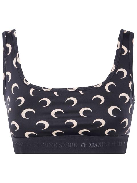Marine Serre "Moon" Printed Jersey Sports Bra