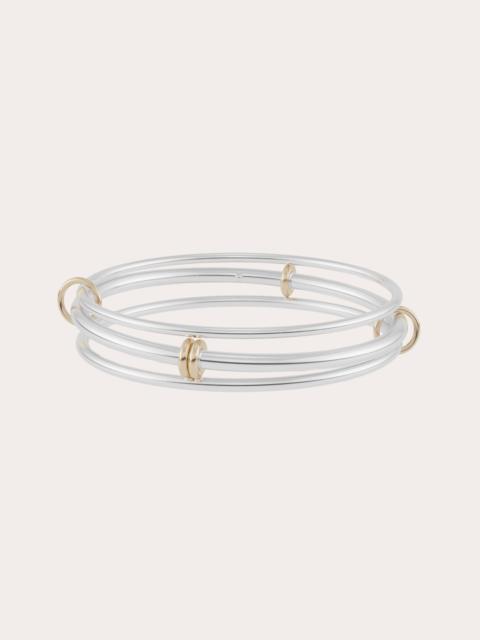 Spinelli Kilcollin Baryon Sterling Silver & 18k Gold Linked Bangle