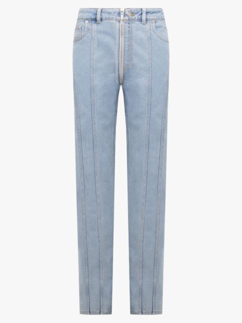 MUGLER FRONT ZIP DETAIL PANTS | LIGHT BLUE