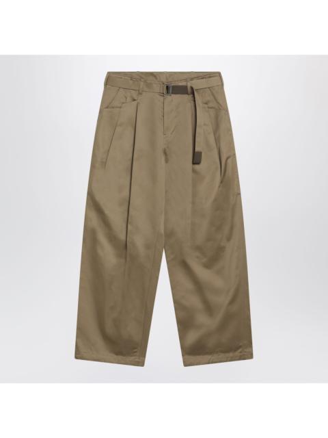 sacai Sacai Beige Cotton Twill Trousers With Belt Men