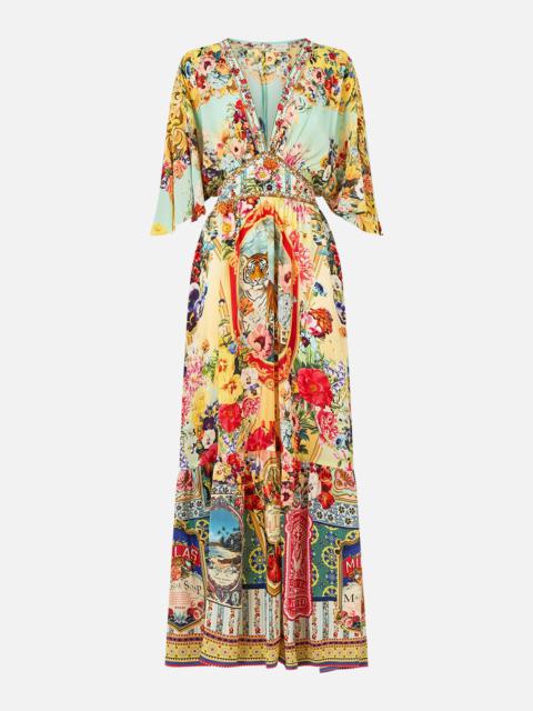 CAMILLA WAISTED DRESS WITH HEM RUFFLE