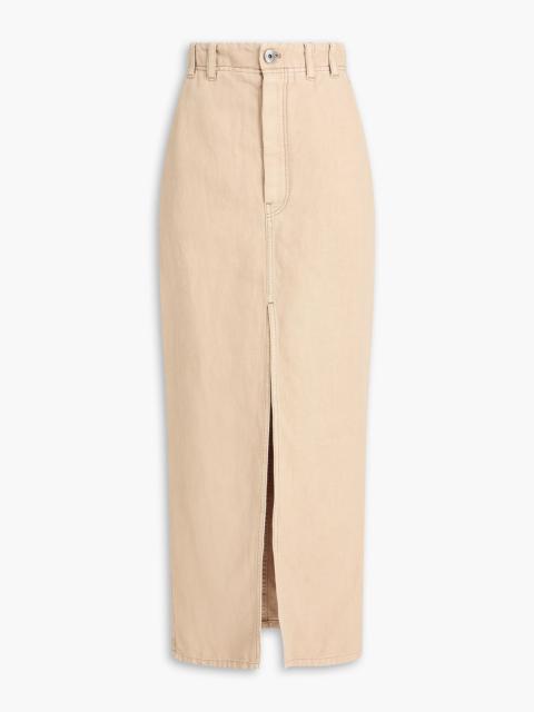 Brunello Cucinelli Cotton and linen-blend drill maxi skirt