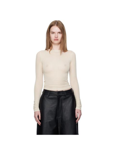 Paris Georgia Beige Elemental Sheer Long Sleeve T-shirt