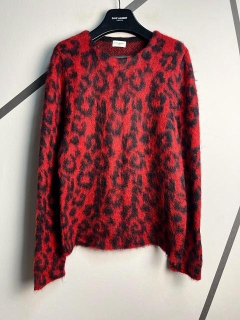 SAINT LAURENT Saint Laurent SLP 2013 Fall/Winter Red Leopard Print Mohair Sweater